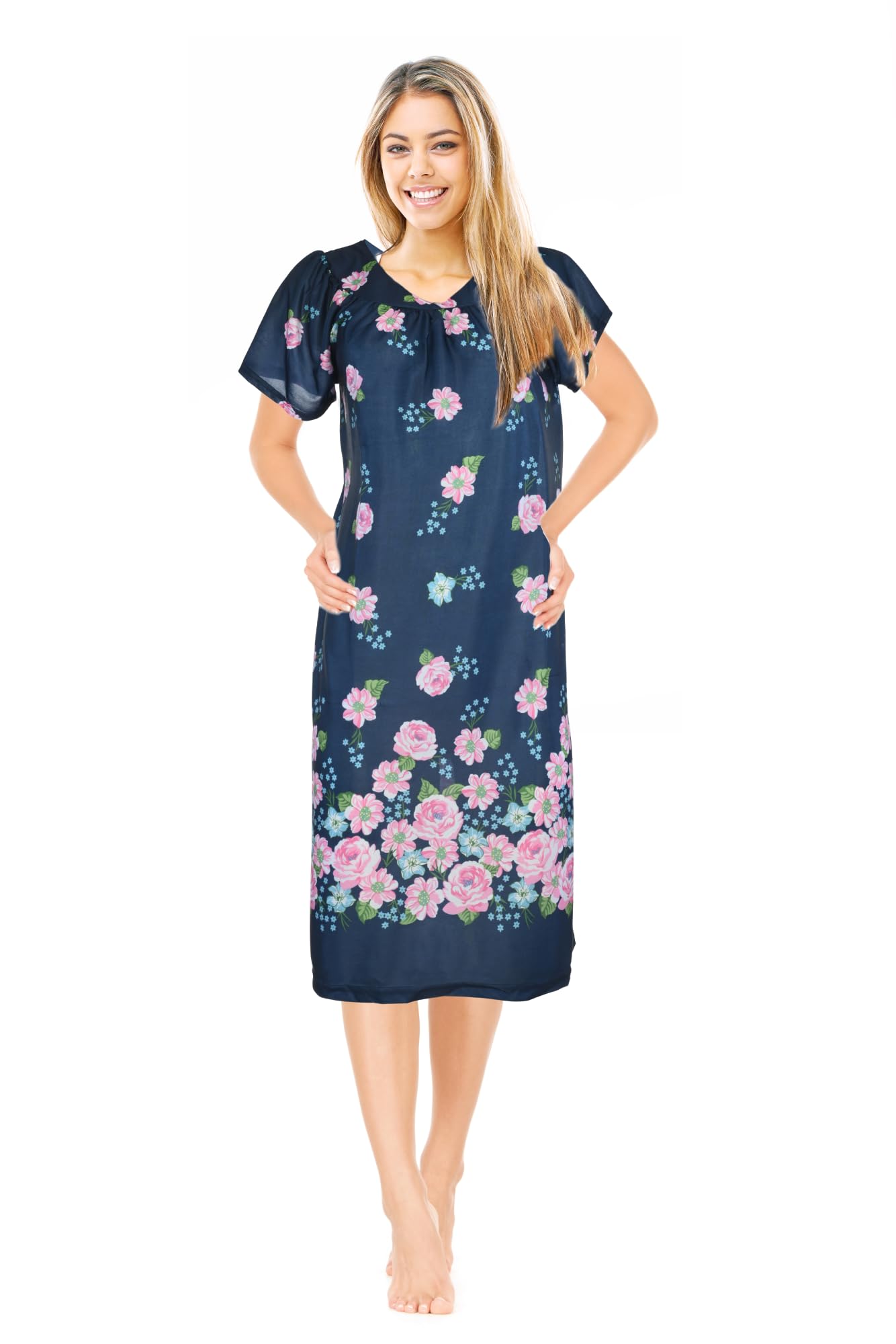 JEFFRICO Womens Nightgowns Muumuu Lounger House Dress Sleepwear Silky –  Regines