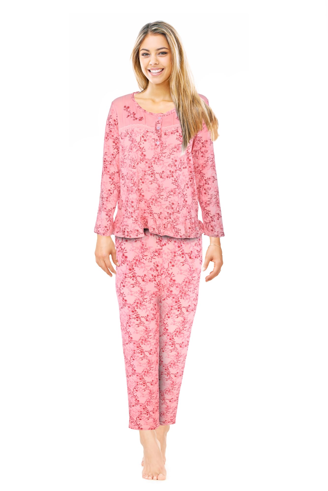 JEFFRICO Womens Pajamas For Women Long Sleeve Pajamas Set Sleepwear So –  Regines
