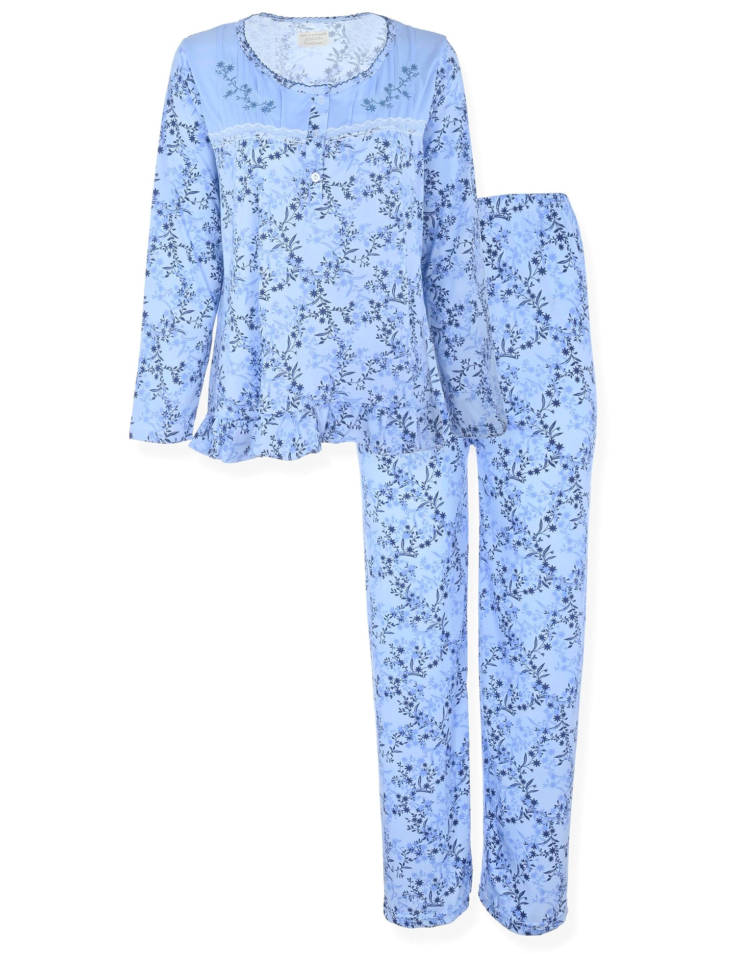 JEFFRICO Womens Pajamas For Women Long Sleeve Pajamas Set Sleepwear Soft Pajamas