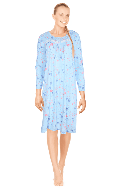 JEFFRICO Womens Long Sleeve Nightgowns Sleepwear Soft Pajama Dress Nightshirts