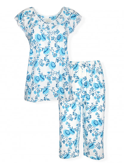 JEFFRICO Womens Pajamas For Women Capri Set Sleepwear Soft Pajamas