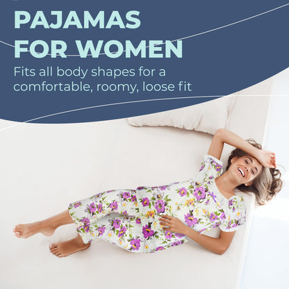 JEFFRICO Womens Pajamas For Women Capri Set Sleepwear Soft Pajamas