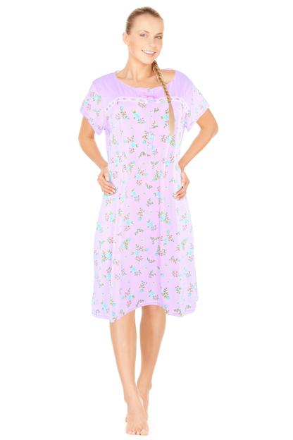 JEFFRICO Womens Short Sleeve Nightgowns Sleepwear Soft Pajama Dress Nightshirts