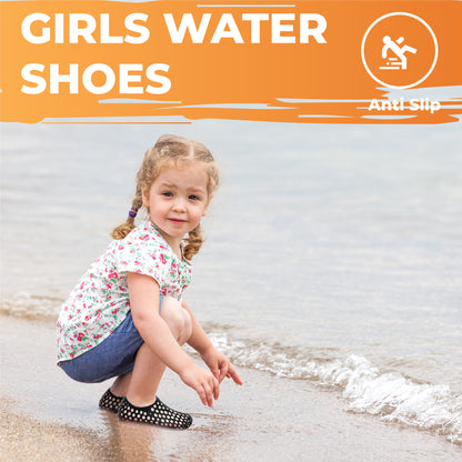 JEFFRICO Girls Water Shoes Anti Slip Kids Water Shoes Outdoor Beach Swim