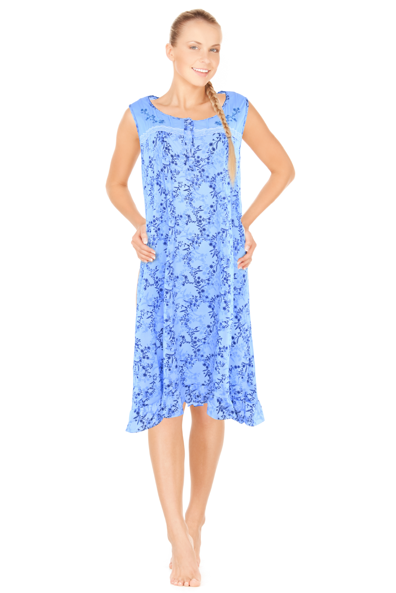 JEFFRICO Womens Sleeveless Nightgowns Sleepwear Soft Pajama Dress Nightshirts